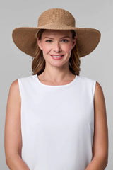 COOLIBAR Sombrero plegable de ala ancha Perla