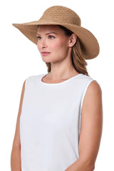 COOLIBAR Sombrero plegable de ala ancha Perla