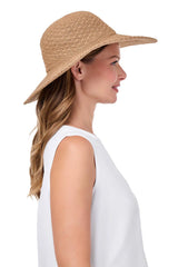 COOLIBAR Sombrero plegable de ala ancha Perla