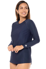 COOLIBAR Camiseta de baño de manga larga Hightide para mujer AZUL MARINO TALLA M