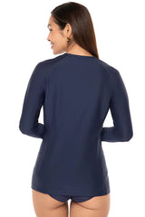 COOLIBAR Camiseta de baño de manga larga Hightide para mujer AZUL MARINO TALLA M