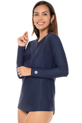 COOLIBAR Camiseta de baño de manga larga Hightide para mujer AZUL MARINO TALLA M