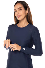 COOLIBAR Camiseta de baño de manga larga Hightide para mujer AZUL MARINO TALLA M