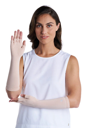 COOLIBAR GUANTES UNISEX SIN DEDOS LONGITUD MEDIA UPF 50+ NATURAL M