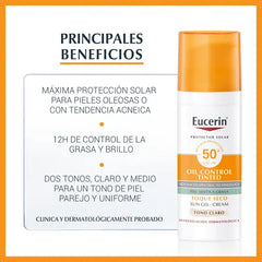 EUCERIN Sun Face Oil Control Tono Claro FPS50+