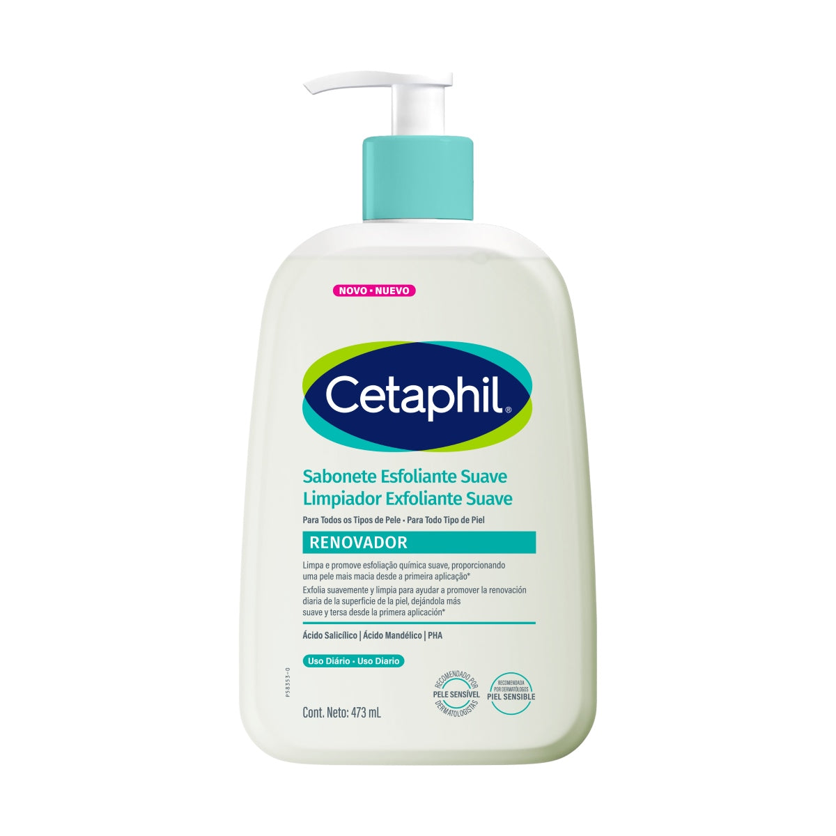 CETAPHIL Limpiador Exfoliante Suave Renovador 473ML