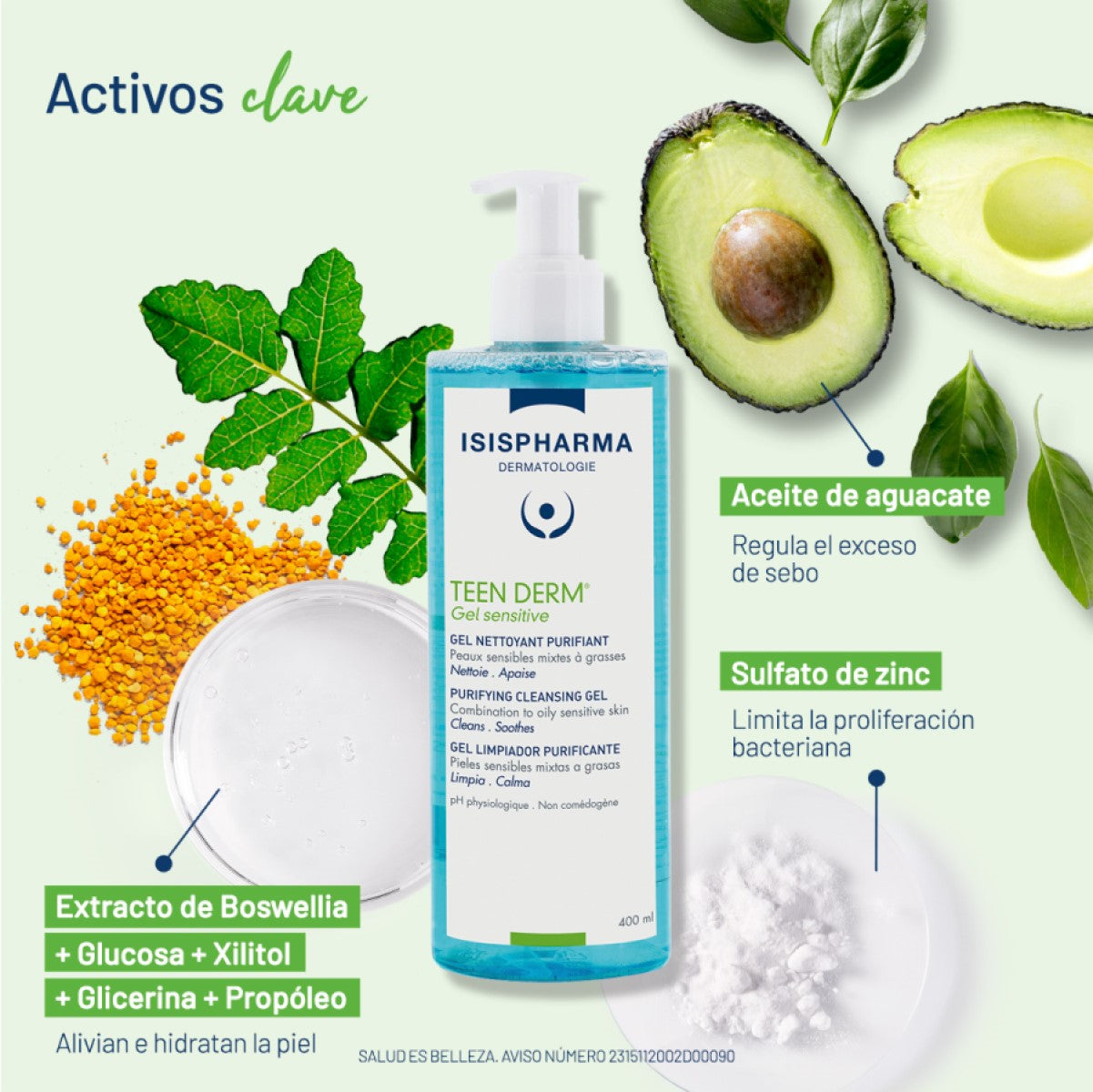 TEEN DERM GEL SENSITIVE 400 ML